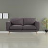 2 Seater Sofa Brown Fabric Lounge Set for Living Room Couch with Solid Wooden Frame