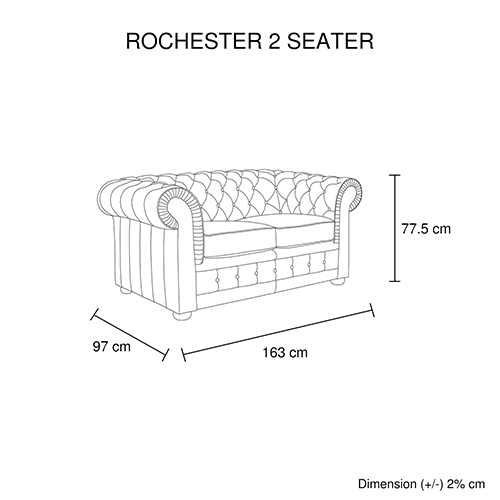 2 Seater Brown Colour Genuine Leather Upholstery Deep Quilting Pocket Spring Button Studding Sofa for Living Room