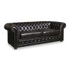 3 Seater Brown Colour Genuine Leather Upholstery Deep Quilting Pocket Spring Button Studding Sofa for Living Room