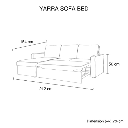 Haddam 2 Seater Sofa Bed with pull Out Storage Corner Chaise Lounge Set in Grey