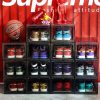 Portable Shoe Organiser Sneaker Footwear Folding Plastic Bin Stackable Storage Box with Magnetic Door