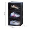 Portable Shoe Organiser Sneaker Footwear Folding Plastic Bin Stackable Storage Box with Magnetic Door