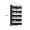 2 Column Shoe Rack Organizer Sneaker Footwear Storage Stackable Stand Cabinet Portable Wardrobe with Cover – 10 Tier