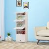 White Shoe Rack Organizer Sneaker Footwear Storage Stackable Stand Cabinet Portable Wardrobe with Cover – 7 Tier