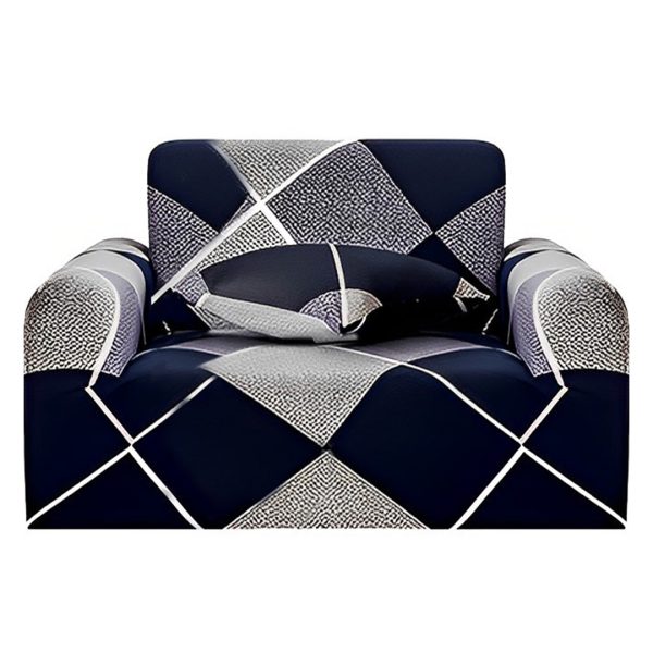 Checkered Sofa Cover Couch Protector High Stretch Lounge Slipcover Home Decor – 1 Seater