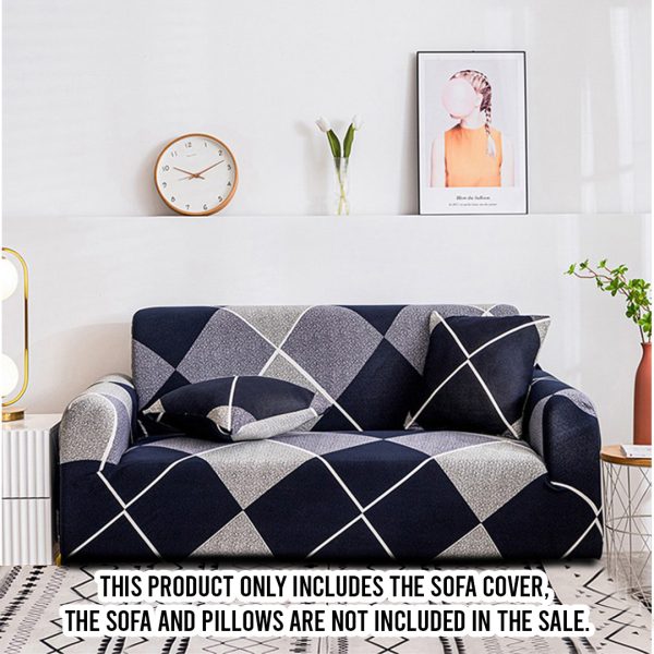 Checkered Sofa Cover Couch Protector High Stretch Lounge Slipcover Home Decor – 1 Seater