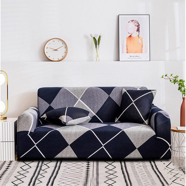 Checkered Sofa Cover Couch Protector High Stretch Lounge Slipcover Home Decor – 1 Seater