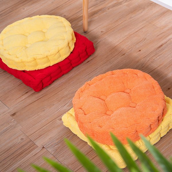 Orange Square Cushion Soft Leaning Plush Backrest Throw Seat Pillow Home Office Decor