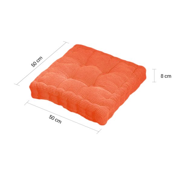 2X Orange Square Cushion Soft Leaning Plush Backrest Throw Seat Pillow Home Office Decor