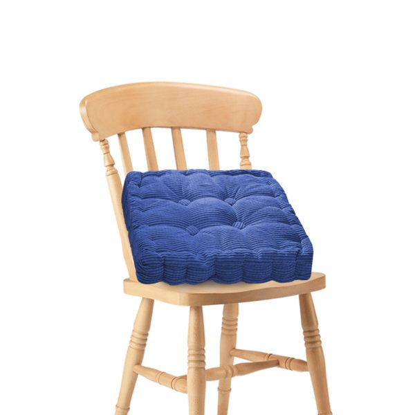 Blue Square Cushion Soft Leaning Plush Backrest Throw Seat Pillow Home Office Decor