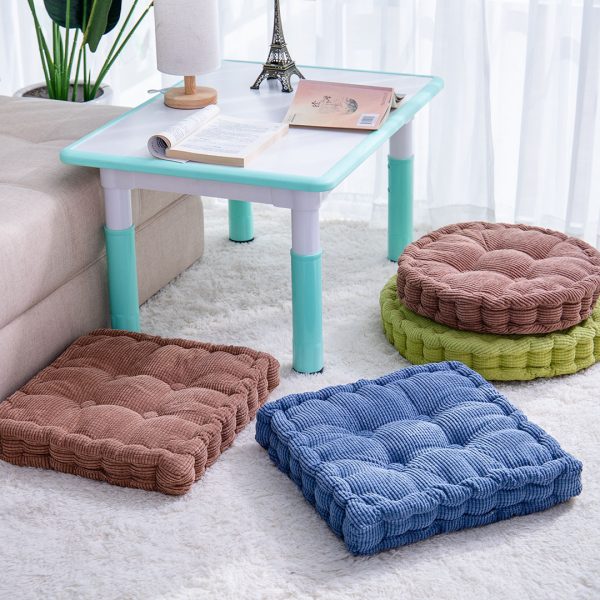 Blue Square Cushion Soft Leaning Plush Backrest Throw Seat Pillow Home Office Decor