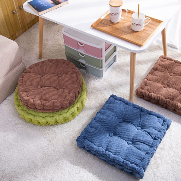 4X Blue Square Cushion Soft Leaning Plush Backrest Throw Seat Pillow Home Office Decor