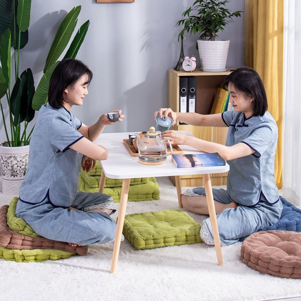 4X Blue Square Cushion Soft Leaning Plush Backrest Throw Seat Pillow Home Office Decor