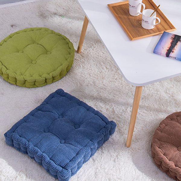 4X Blue Square Cushion Soft Leaning Plush Backrest Throw Seat Pillow Home Office Decor