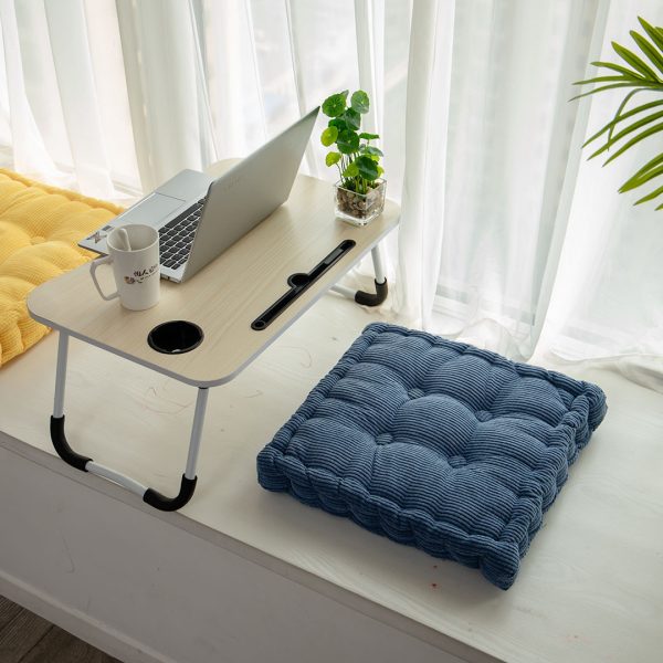 4X Blue Square Cushion Soft Leaning Plush Backrest Throw Seat Pillow Home Office Decor