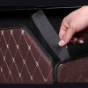 Leather Car Boot Collapsible Foldable Trunk Cargo Organizer Portable Storage Box Coffee/Gold Stitch Small