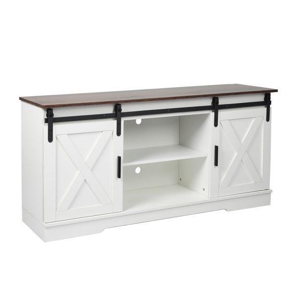 Orangeburg TV Cabinet Entertainment Unit Stand Wooden Table Sliding Barn Door