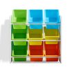 9 Bins Kids Toy Box Bookshelf Organiser Display Shelf Storage Rack Drawer