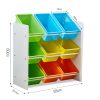 9 Bins Kids Toy Box Bookshelf Organiser Display Shelf Storage Rack Drawer