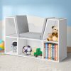 Kids Bookcase Toys Box Shelf Storage Cabinet Container Children Organiser – White