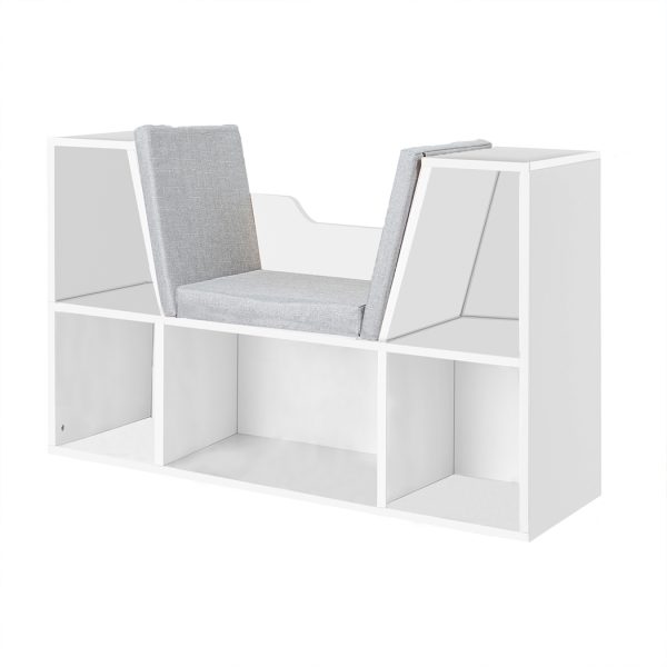 Kids Bookcase Toys Box Shelf Storage Cabinet Container Children Organiser – White