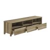 Crosby TV Cabinet 3 Storage Drawers with Shelf Natural Wood like MDF Entertainment Unit in Oak Colour