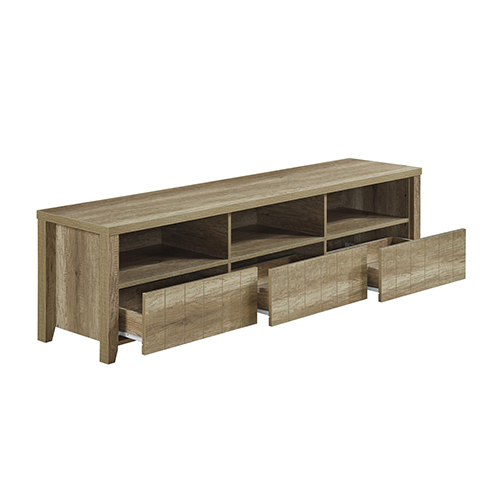 Crosby TV Cabinet 3 Storage Drawers with Shelf Natural Wood like MDF Entertainment Unit in Oak Colour