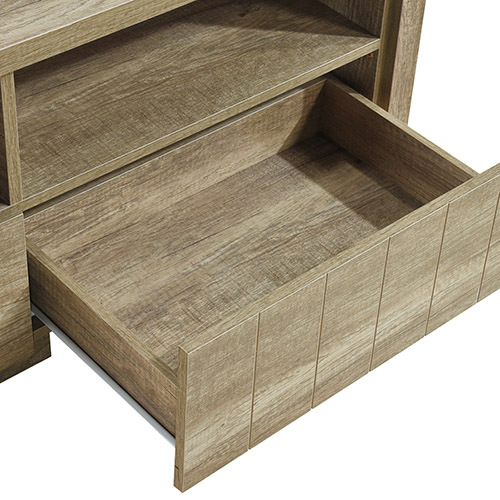 Crosby TV Cabinet 3 Storage Drawers with Shelf Natural Wood like MDF Entertainment Unit in Oak Colour