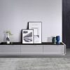 TV Cabinet with 3 Storage Drawers With High Glossy Assembled Entertainment Unit in Black & White colour