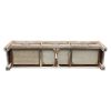 Norman TV Cabinet with 3 Storage Drawers with Shelf Solid Acacia Wooden Frame Entertainment Unit in Oak Colour