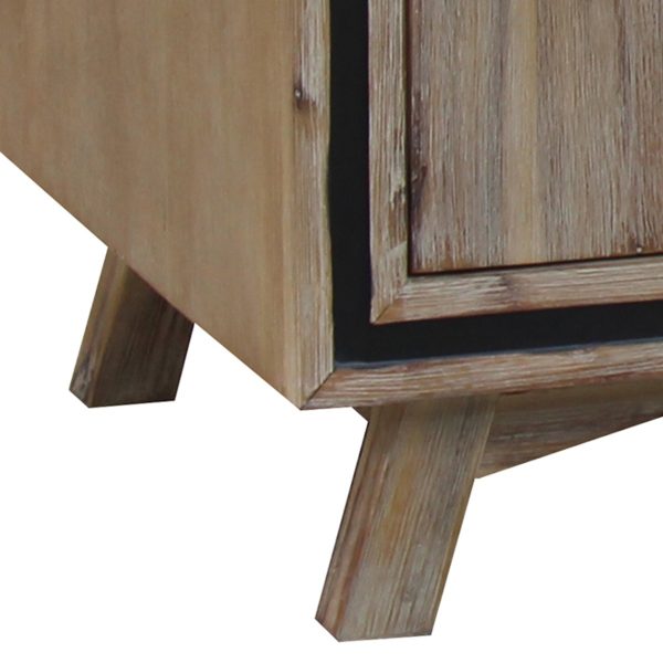 Bucksburn TV Cabinet with 2 Storage Drawers Cabinet Solid Acacia Wooden Entertainment Unit in Sliver Bruch Colour