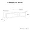 Bucksburn TV Cabinet with 2 Storage Drawers Cabinet Solid Acacia Wooden Entertainment Unit in Sliver Bruch Colour