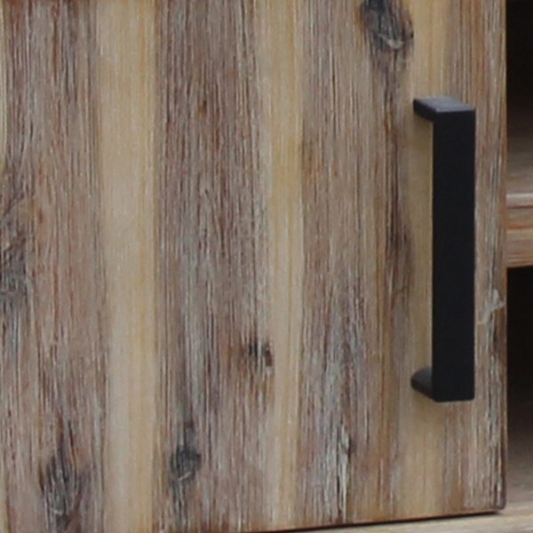 Bucksburn TV Cabinet with 2 Storage Drawers Cabinet Solid Acacia Wooden Entertainment Unit in Sliver Bruch Colour