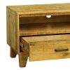 TV Cabinet with 3 Storage Drawers with Shelf in Wooden Entertainment Unit in Light Brown Colour