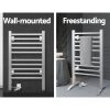 Electric Heated Towel Rail Rails Warmer Rack Aluminium – 10 Bars