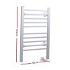 Electric Heated Towel Rail Rails Warmer Rack Aluminium – 10 Bars