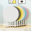 Dining Table Portable Round Surface Space Saving Folding Desk Home Decor – White, 1