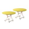 Dining Table Portable Round Surface Space Saving Folding Desk Home Decor – Yellow, 2