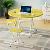 Dining Table Portable Round Surface Space Saving Folding Desk Home Decor – Yellow, 2