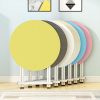 Dining Table Portable Round Surface Space Saving Folding Desk Home Decor – Yellow, 2