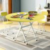 Dining Table Portable Round Surface Space Saving Folding Desk Home Decor – Yellow, 2
