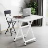 Dining Table Portable Square Surface Space Saving Folding Desk Home Decor – White, 1