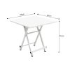 Dining Table Portable Square Surface Space Saving Folding Desk Home Decor – White, 1