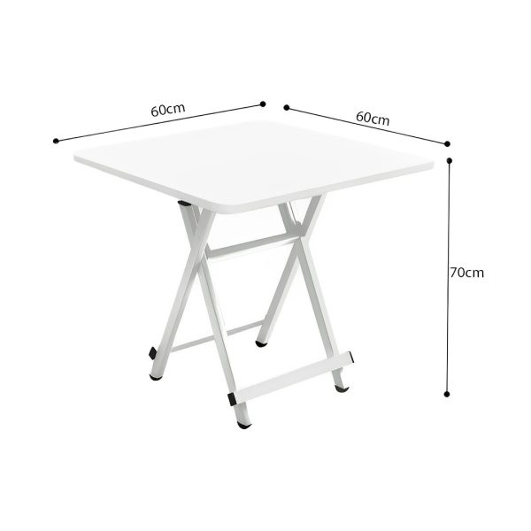 Dining Table Portable Square Surface Space Saving Folding Desk Home Decor – White, 1