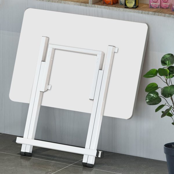 Dining Table Portable Square Surface Space Saving Folding Desk Home Decor – White, 1