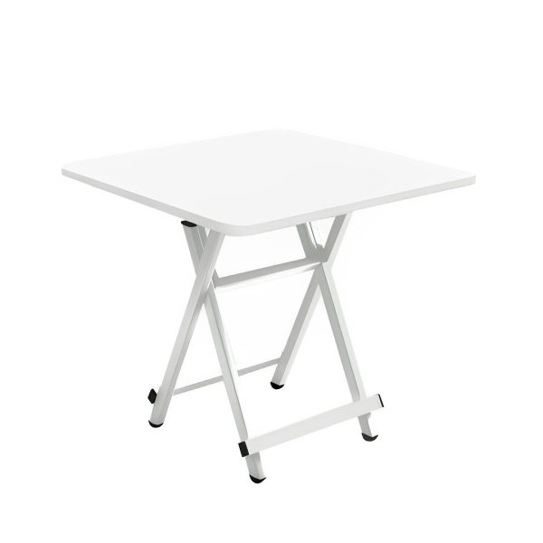 Dining Table Portable Square Surface Space Saving Folding Desk Home Decor – White, 1
