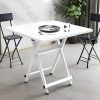 Dining Table Portable Square Surface Space Saving Folding Desk Home Decor – White, 1