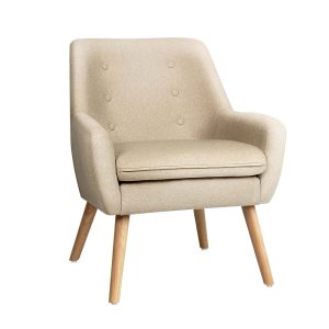 Fabric Dining Armchair – Beige
