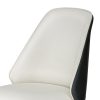 Dining Chairs Set of 2 Leather Seat White and Black