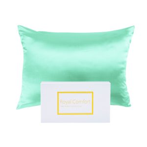 Royal Comfort Mulberry Soft Silk Hypoallergenic Pillowcase Twin Pack 51 x 76cm – Mint